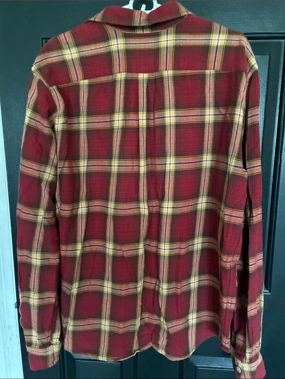 Abercrombie & Fitch Red and Tan Plaid Button-Down Shirt - Picture 3 of 3
